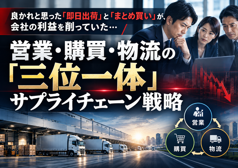 良かれと思った「即日出荷」と「まとめ買い」が、会社の利益を削っていた...営業・購買・物流の「三位一体」サプライチェーン戦略