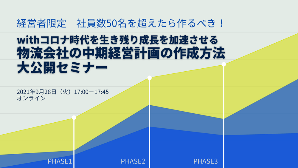 社員数50名を超えたら作るべき！withコロナ時代を生き残り成長を加速させる　物流会社の中期経営計画の作成方法 大公開セミナー