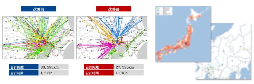 拠点配置シミュレーション結果マップ